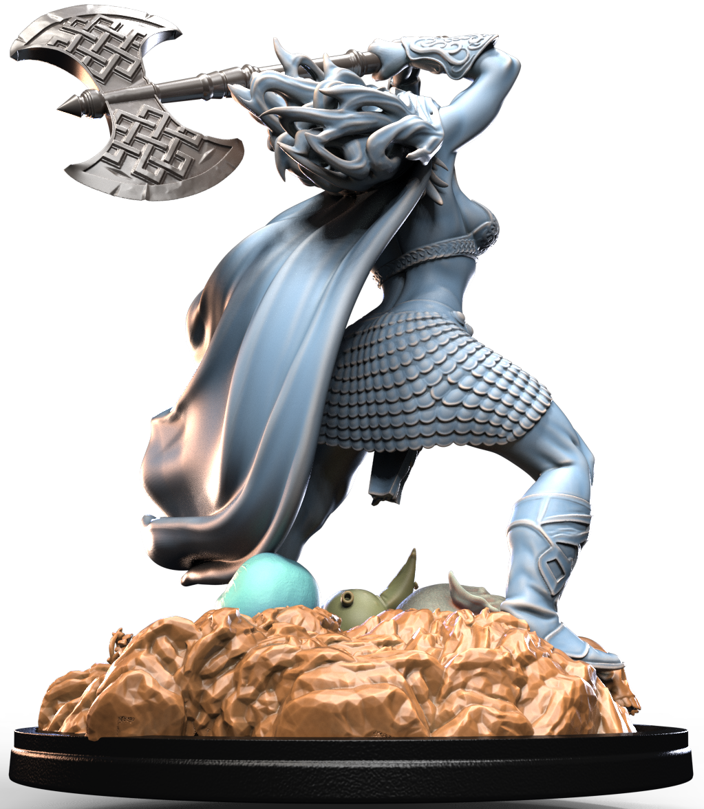 OGRE HUNTRESS resin figure