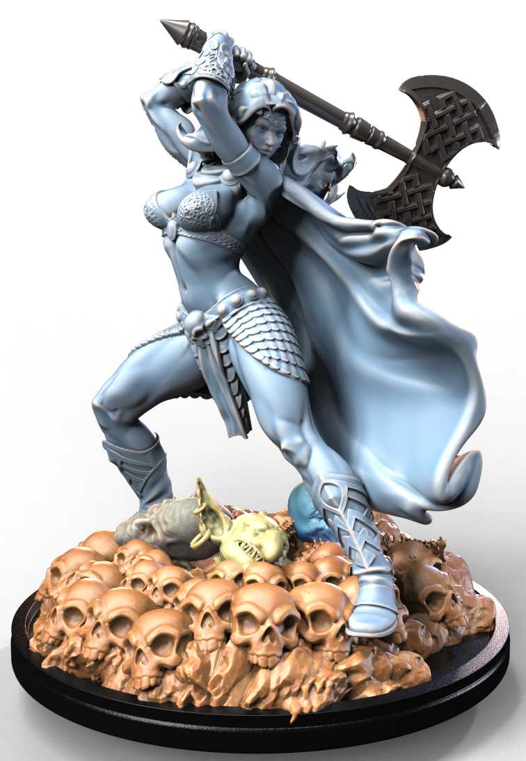 OGRE HUNTRESS resin figure