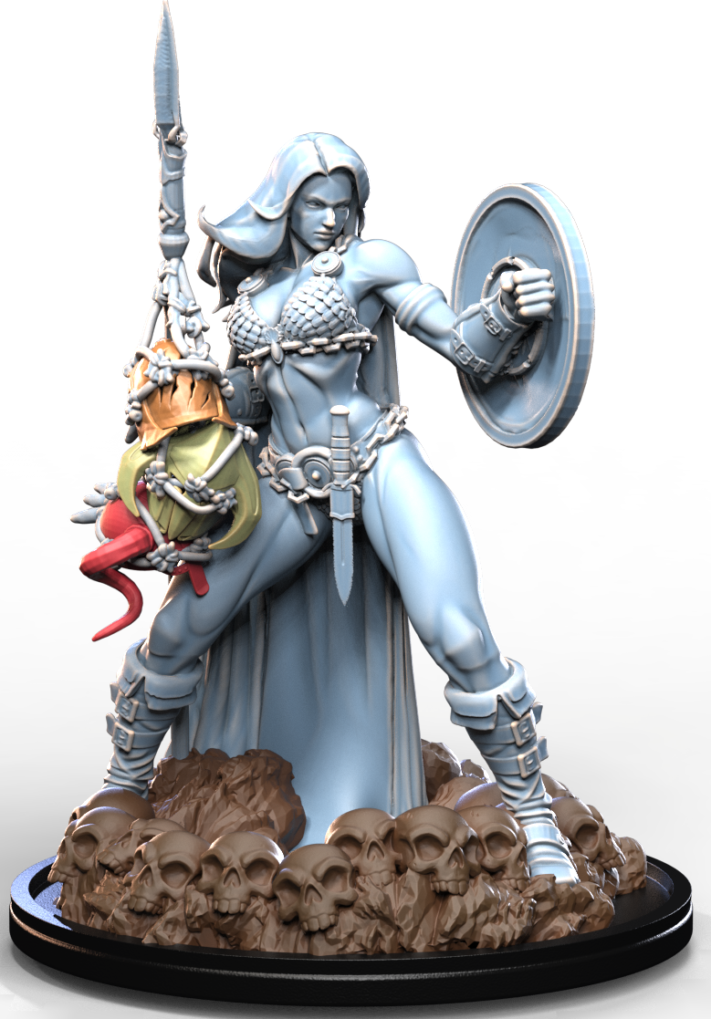 WARRIOR HUNTRESS Full Cape resin figure