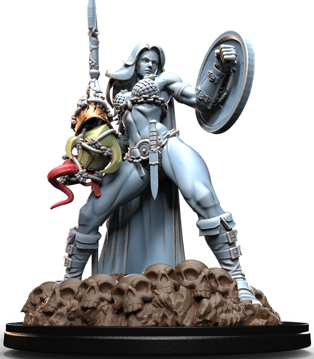 WARRIOR HUNTRESS Full Cape resin figure
