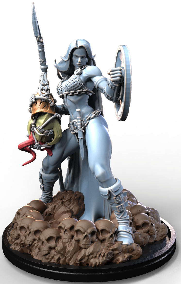 WARRIOR HUNTRESS Full Cape resin figure