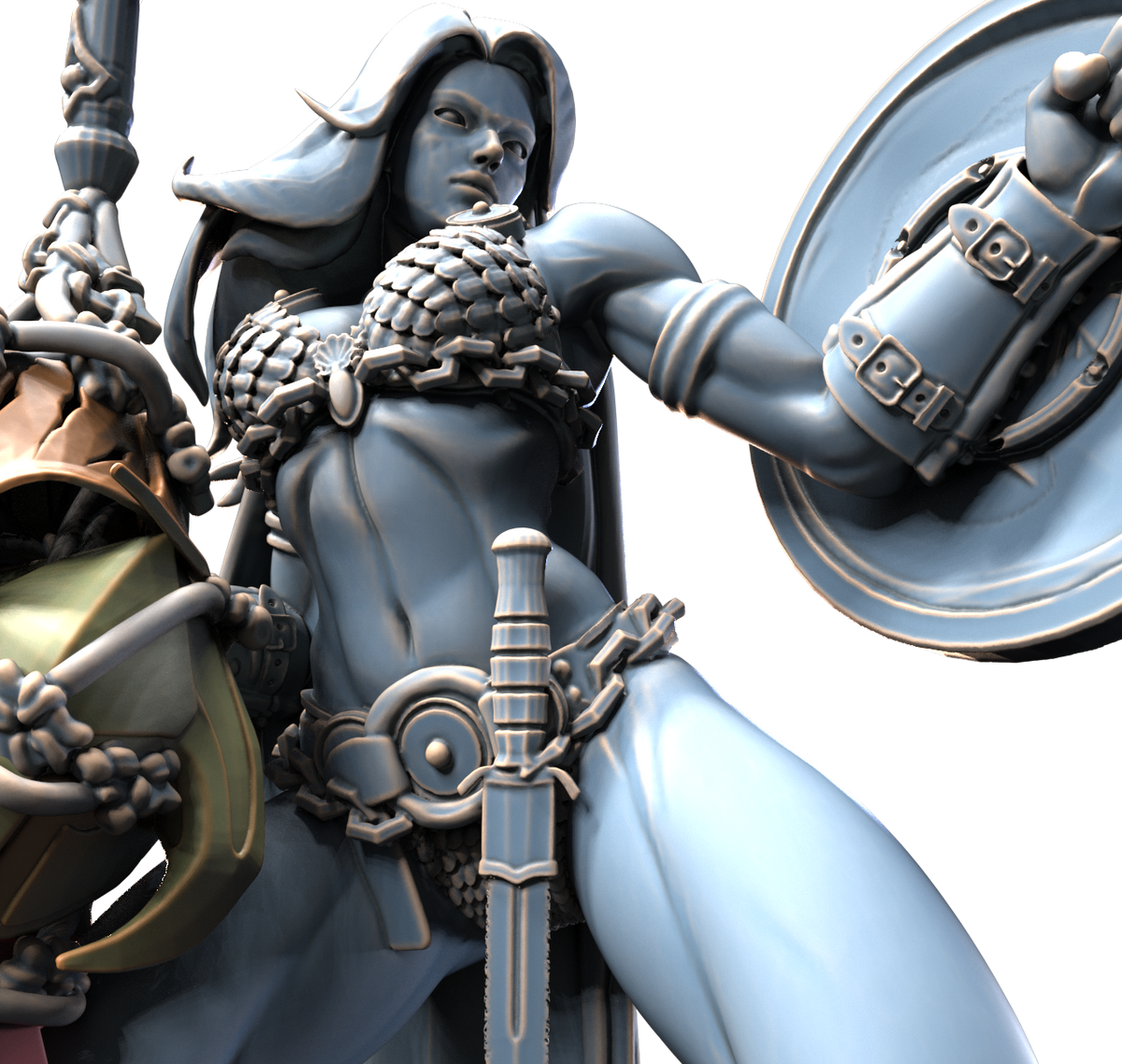 WARRIOR HUNTRESS Full Cape resin figure