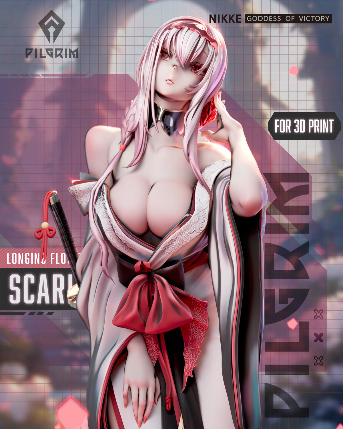 Scarlet Longing Flower resin figure