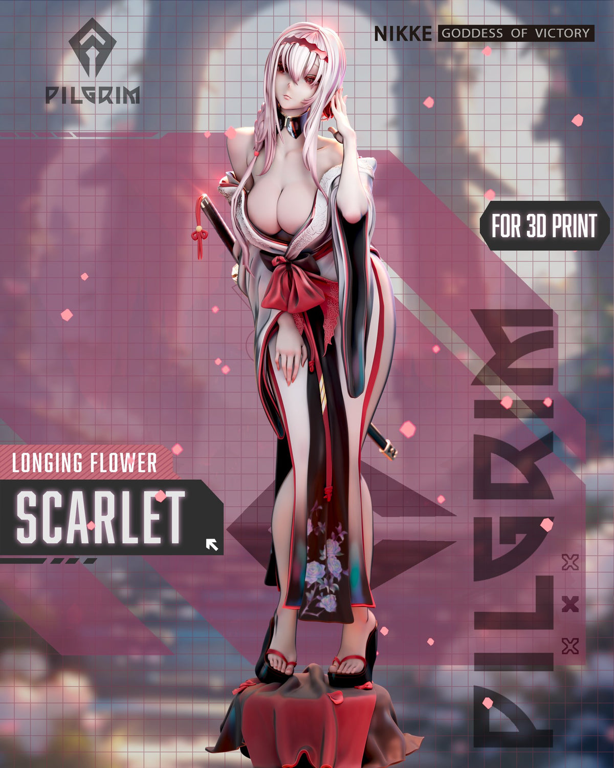 Scarlet Longing Flower resin figure