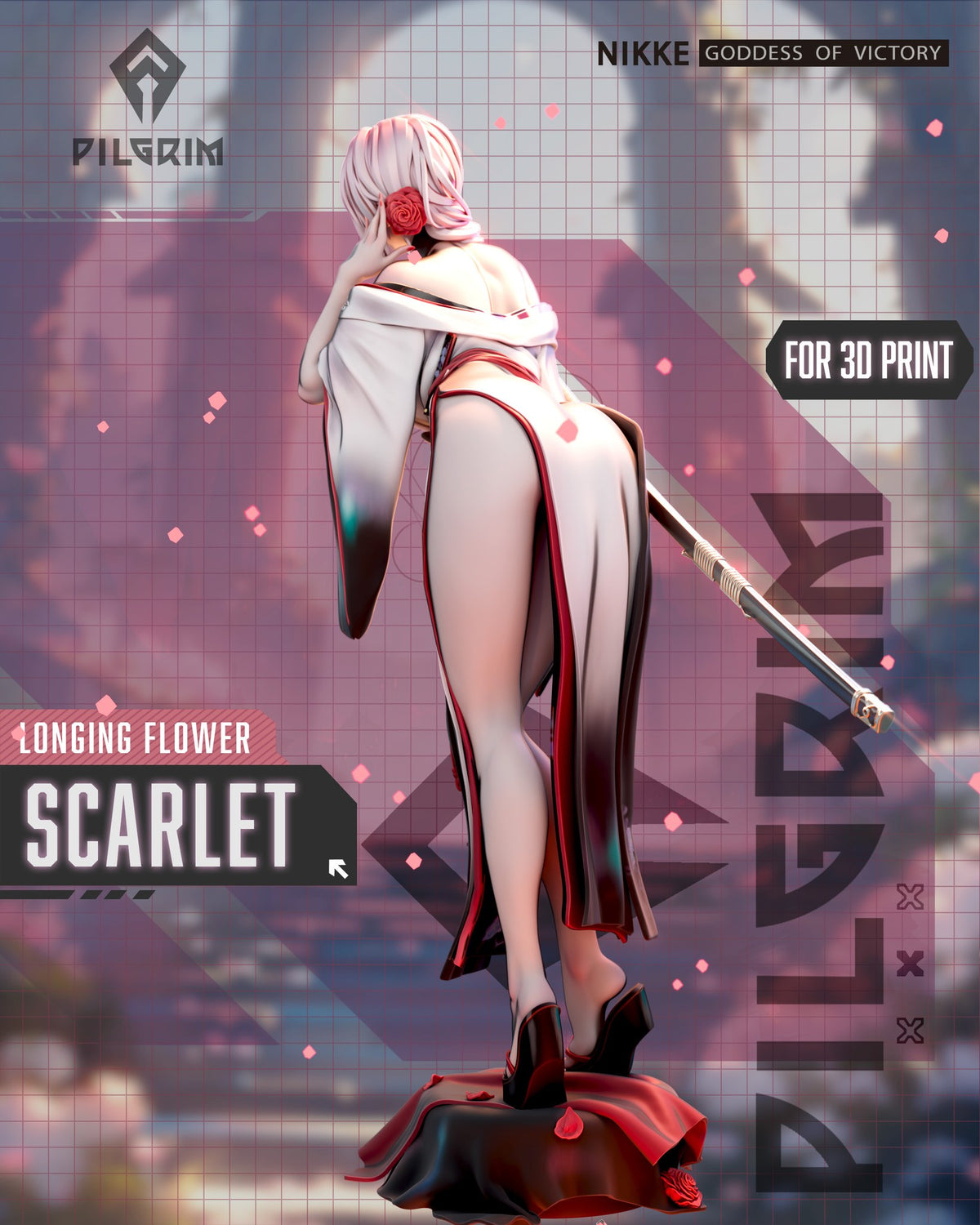 Scarlet Longing Flower resin figure