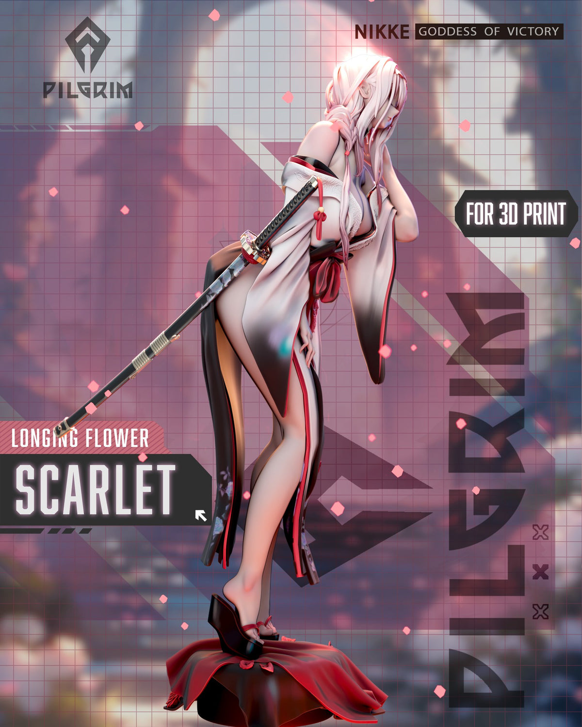 Scarlet Longing Flower resin figure