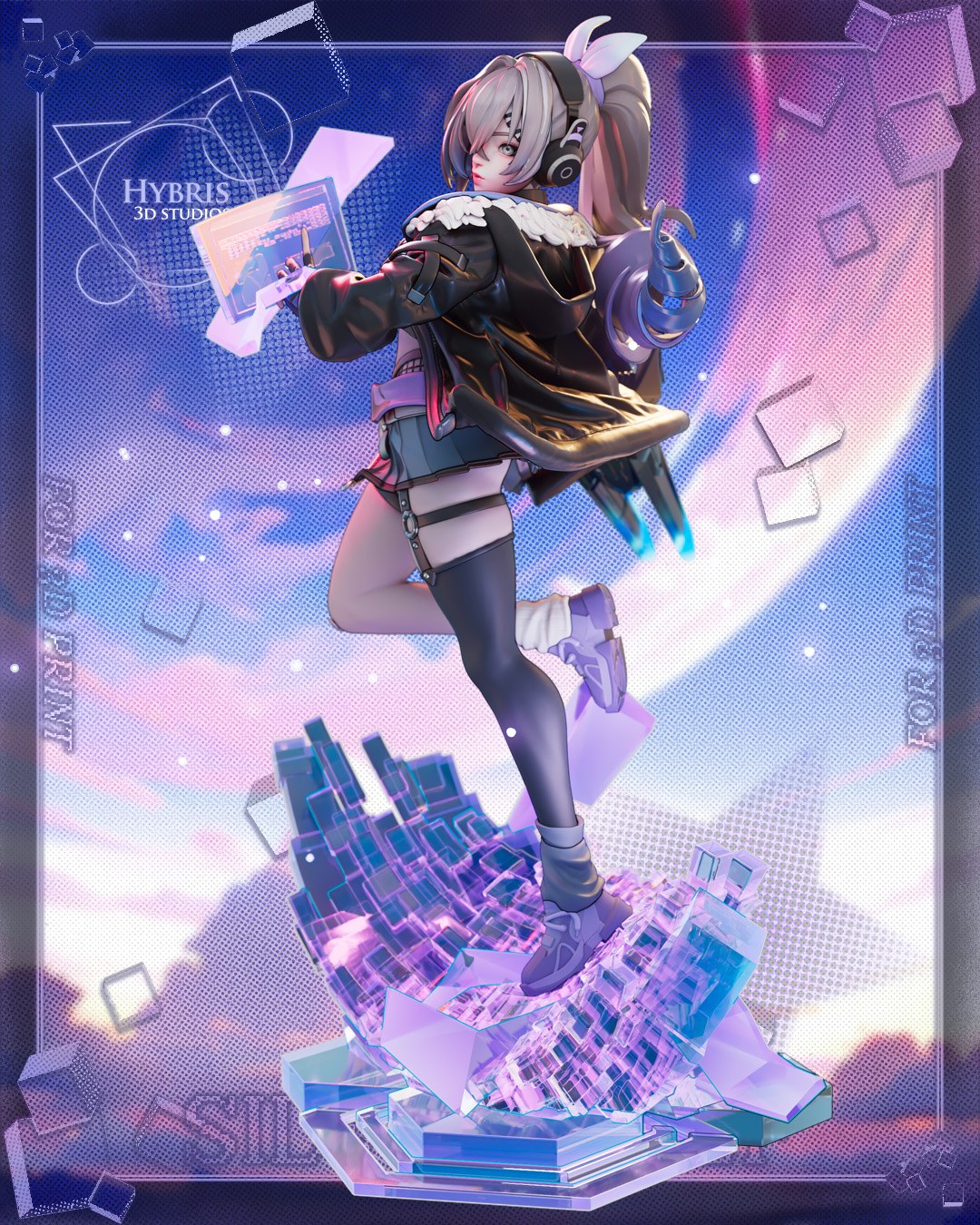 Silver Wolf resin figure