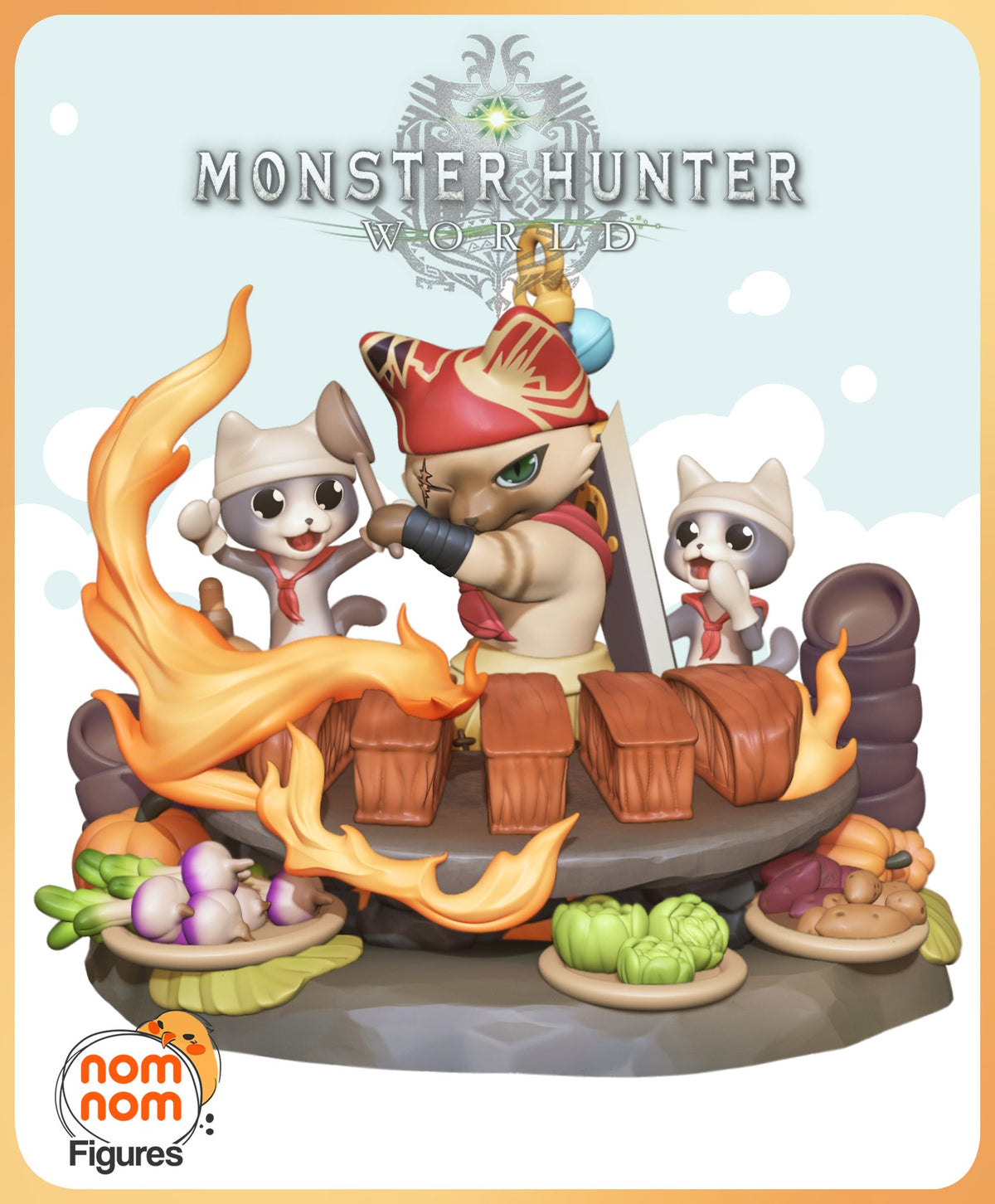 Chibi Meowscular Chef resin figure