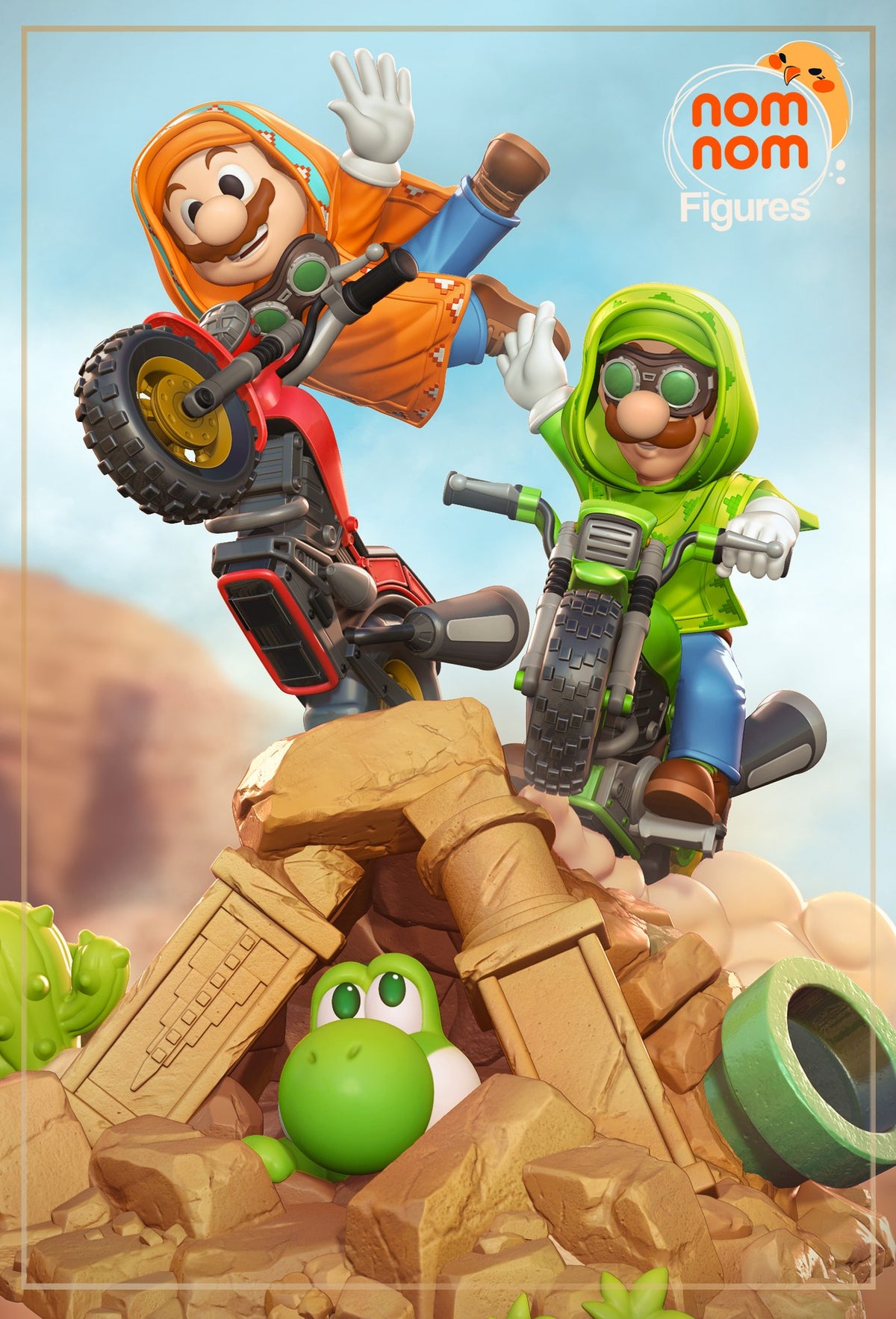 Mario & Luigi (Motorbike Diorama) resin figure