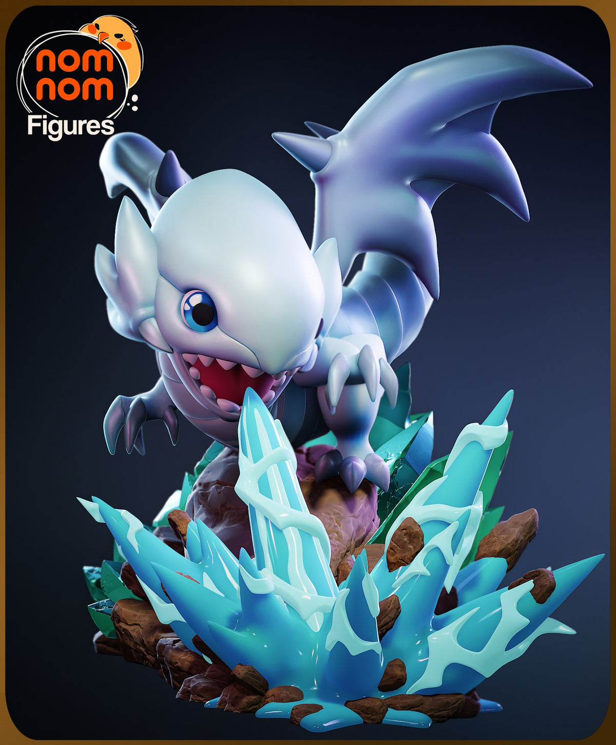 Chibi Blue-Eyes White Dragon resin figure