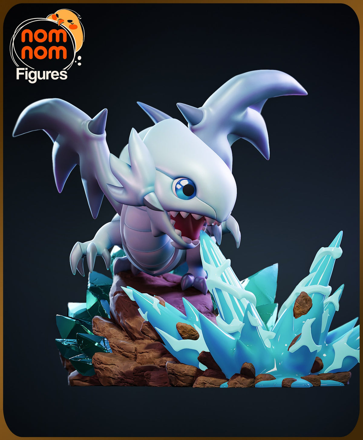 Chibi Blue-Eyes White Dragon resin figure