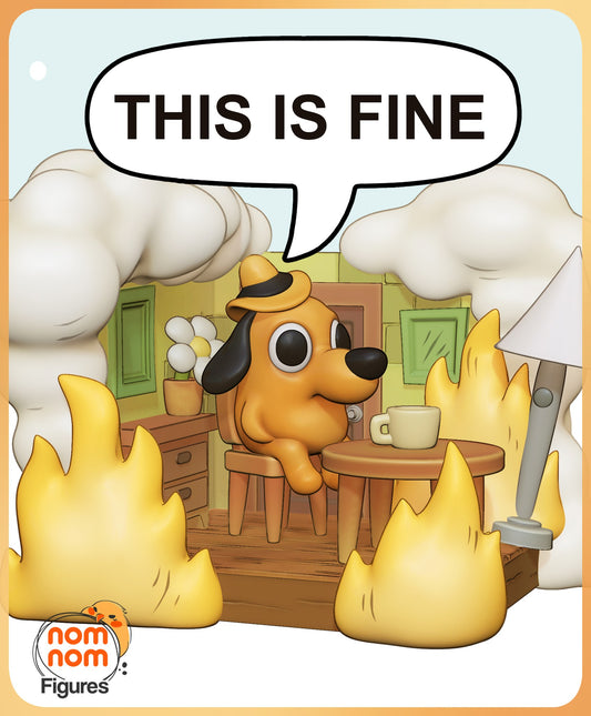 Chibi This Is Fine Dog resin figure