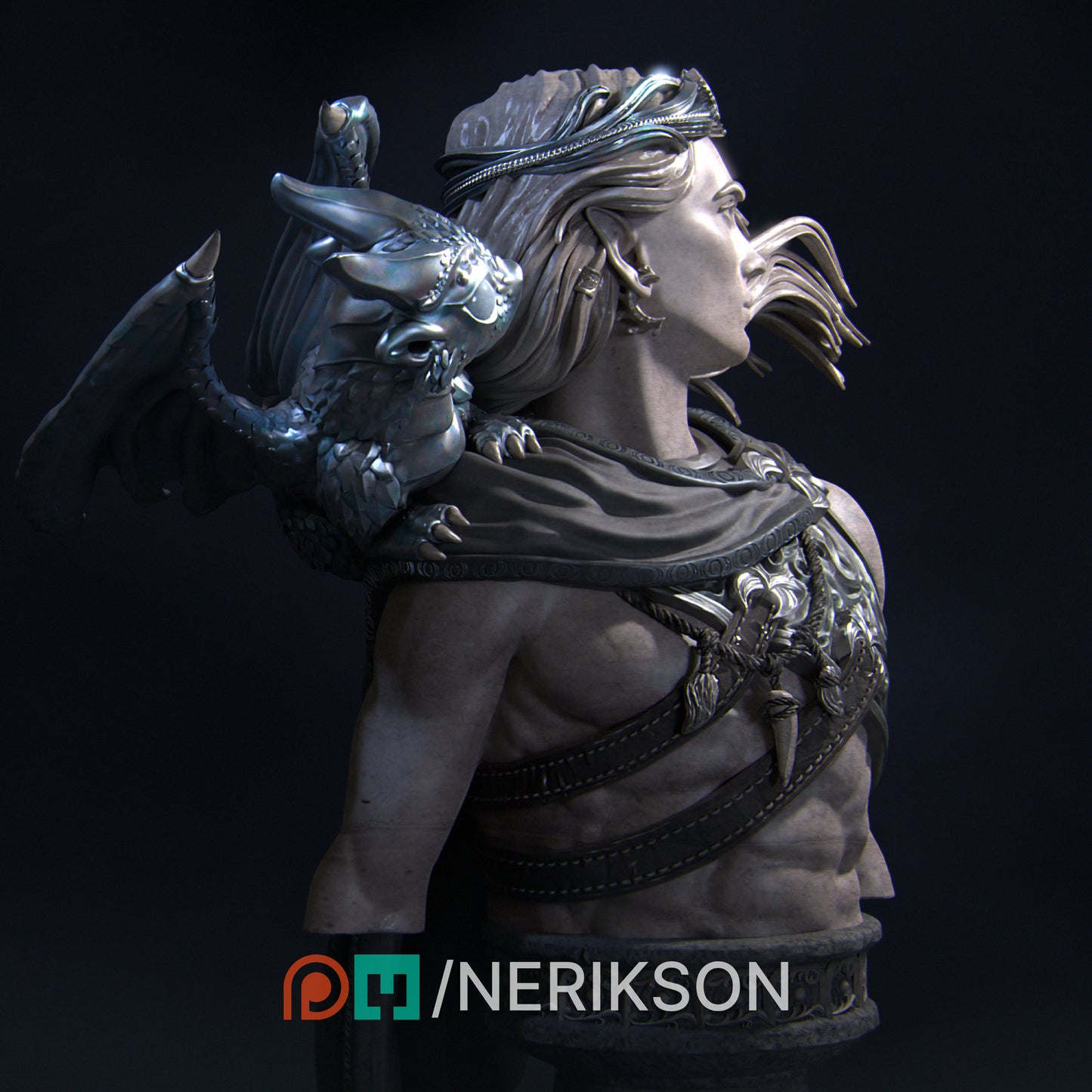 Orion the Druid of the Moon | 32mm & 140mm | 3D Printed Figure | Art Piece | Nerikson | Nerdy Creations