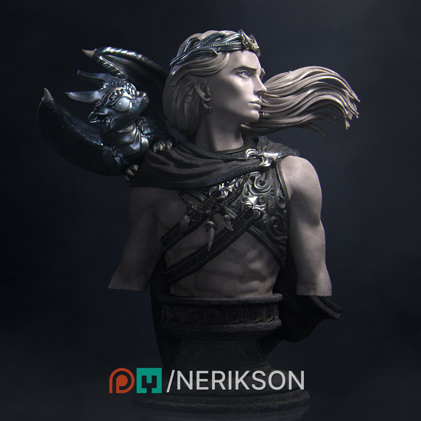 Orion the Druid of the Moon | 32mm & 140mm | 3D Printed Figure | Art Piece | Nerikson | Nerdy Creations