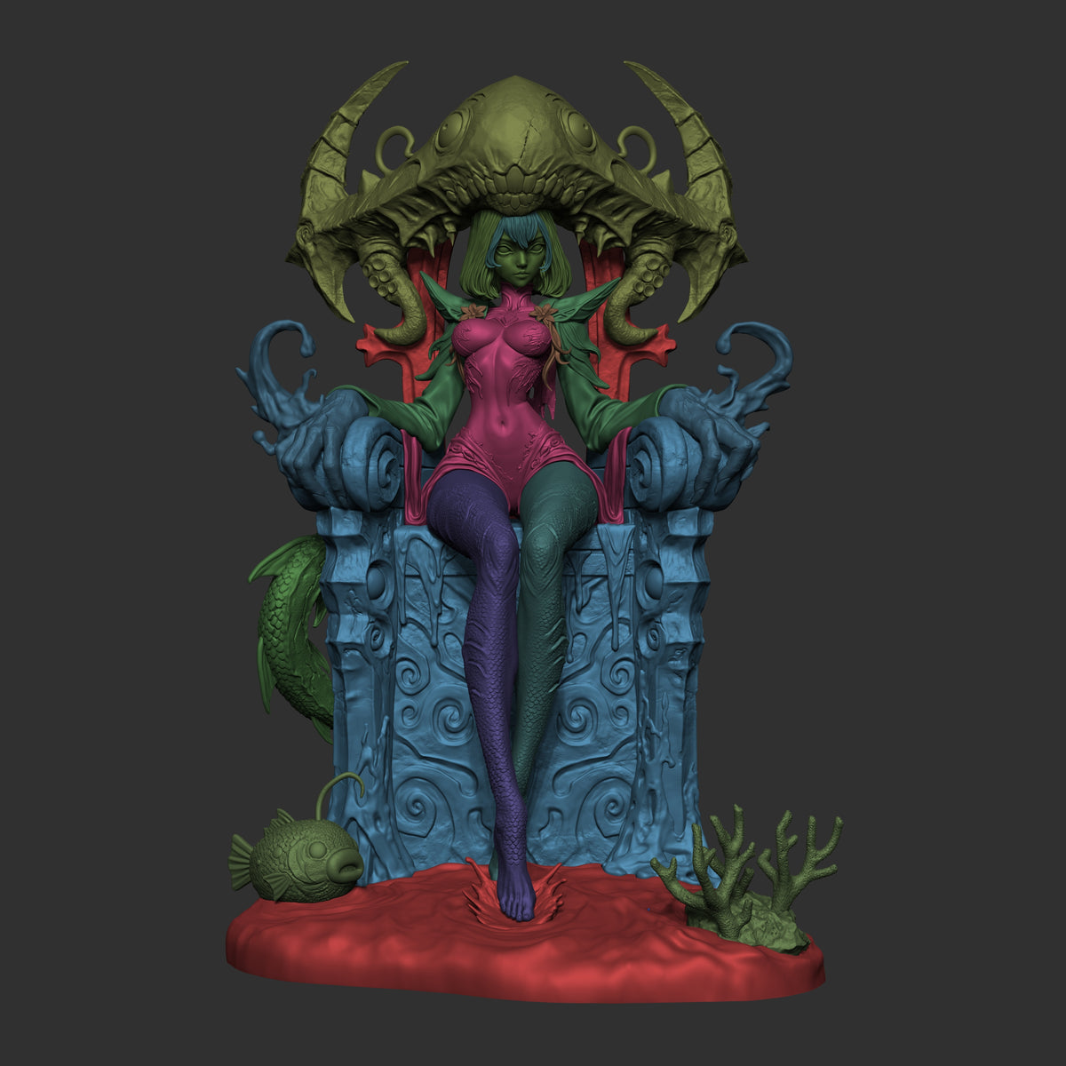 Azashara The Drowned Princess Coral Base resin figure