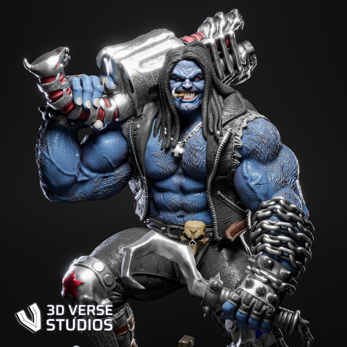 Lobo resin figure