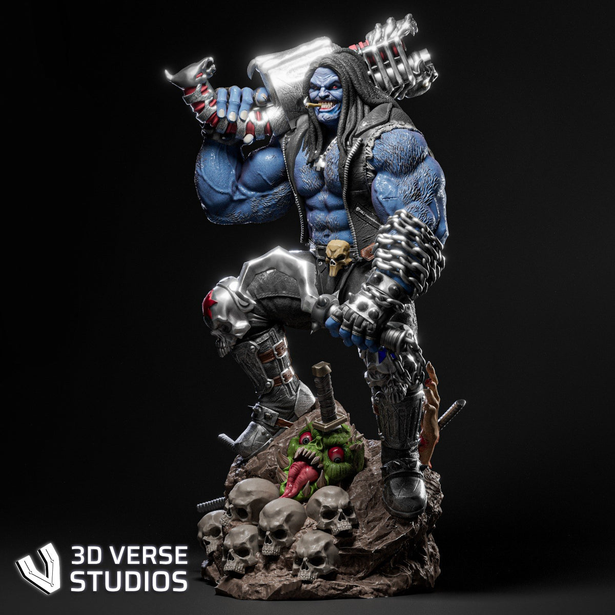 Lobo resin figure
