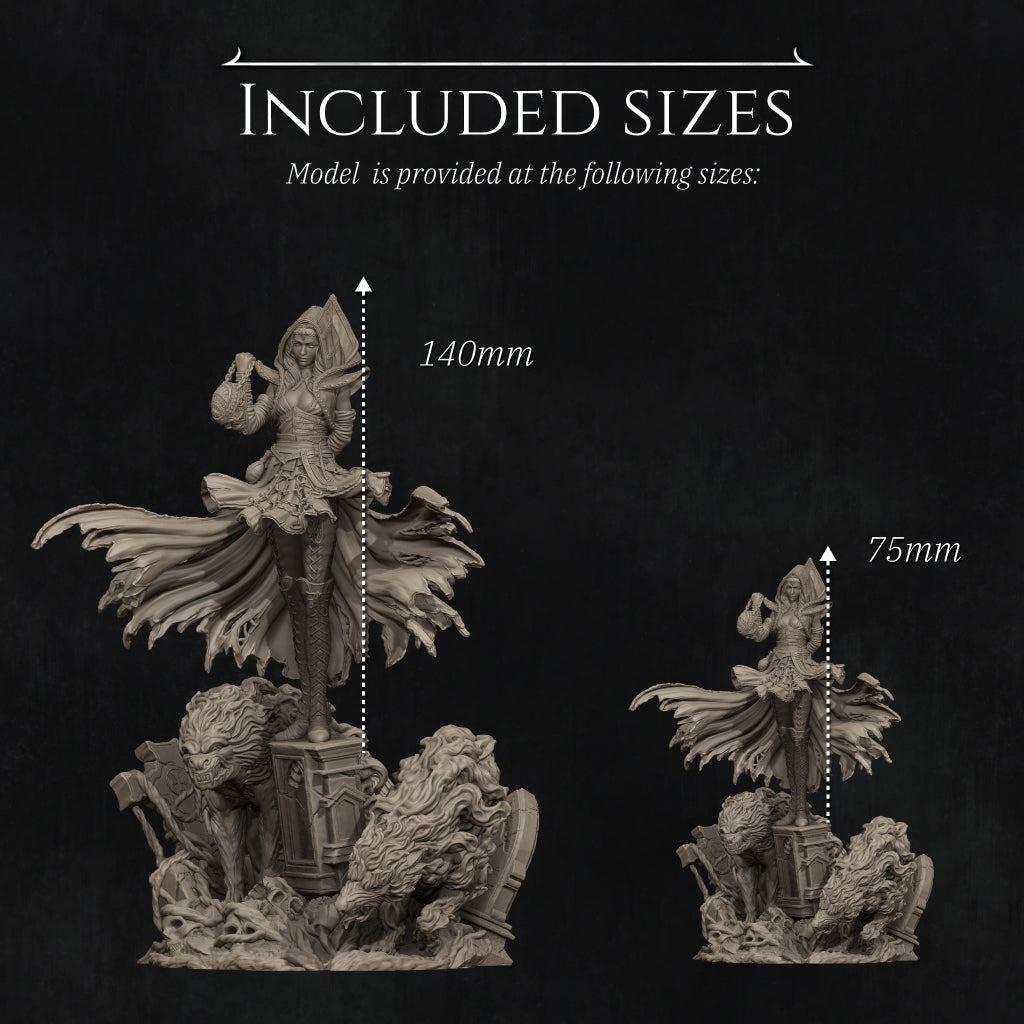 Camelia the Dark Summoner | 32mm–140mm | 3D Printed Figure | Art Piece | Nerikson | Nerdy Creations