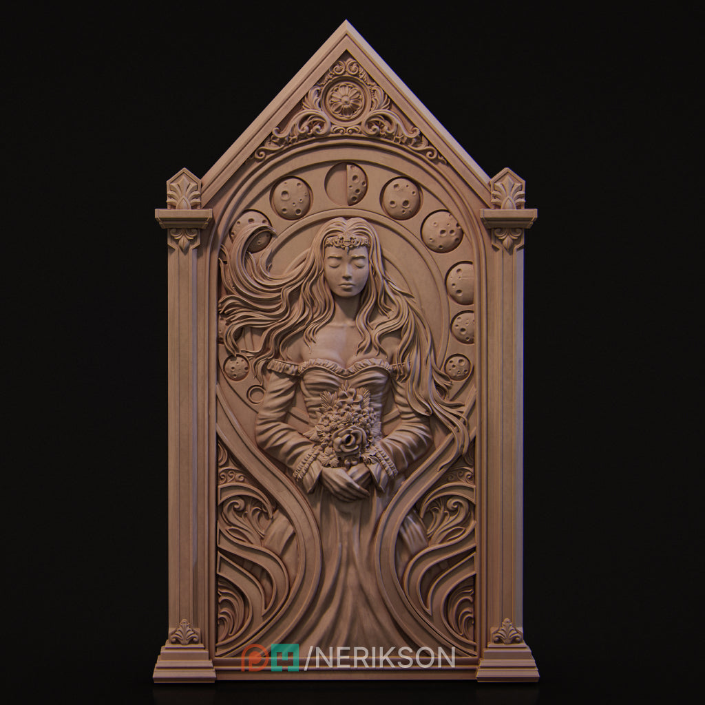 Sleeping Princess | 32mm–140mm | 3D Printed Bas-Relief | Art Piece | Nerikson | Nerdy Creations