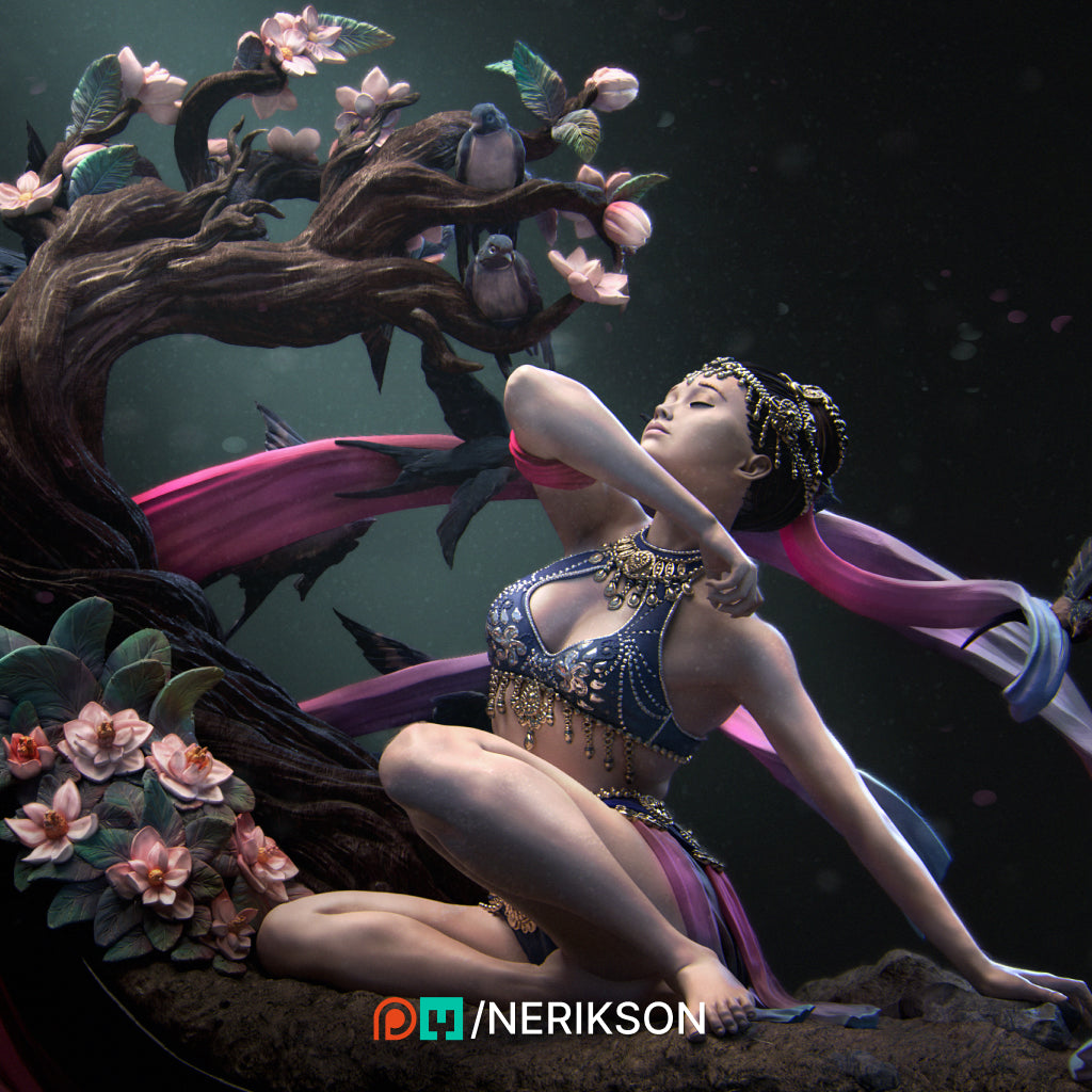 Four Seasons: Spring | 32mm & 140mm | 3D Printed Figure | Art Piece | Nerikson | Nerdy Creations
