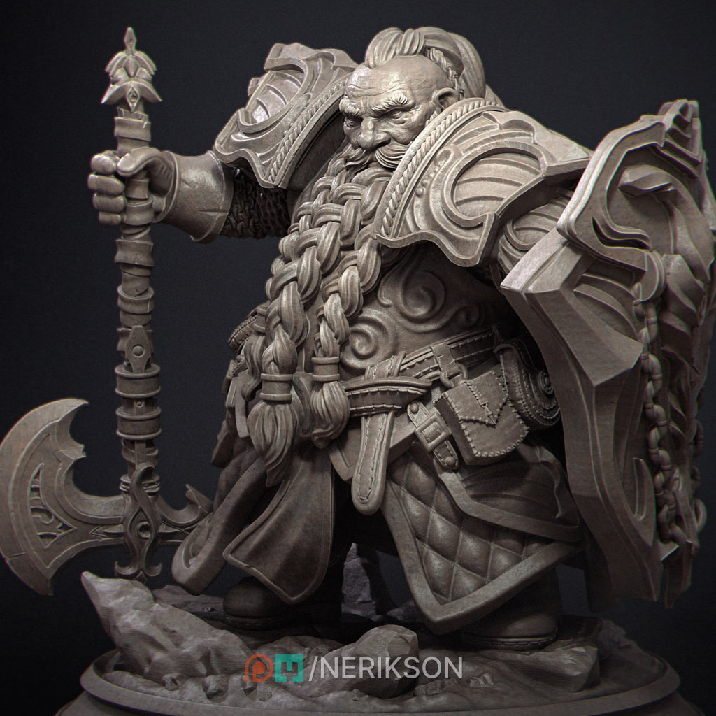 Borin, the Dwarf Paladin | 32mm–140mm | 3D Printed Figure | Art Piece | Nerikson | Nerdy Creations