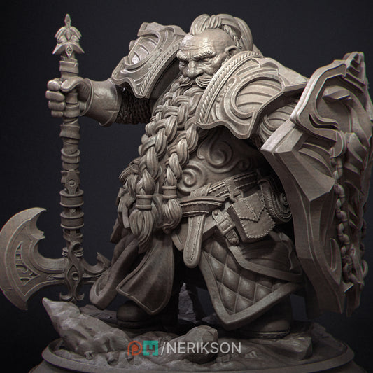Borin, the Dwarf Paladin | 32mm–140mm | 3D Printed Figure | Art Piece | Nerikson | Nerdy Creations
