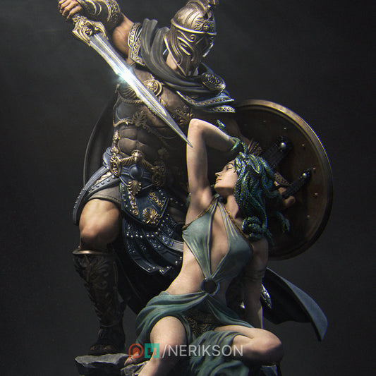 Medusa and Perseus | 32mm–140mm | 3D Printed Diorama Set | Art Piece | Nerikson | Nerdy Creations
