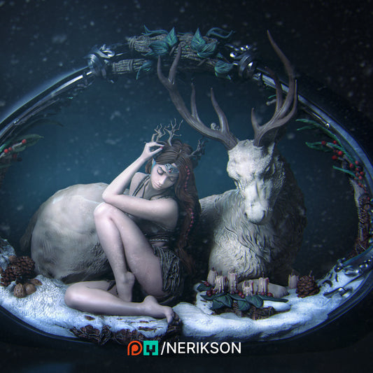 Four Seasons: Winter | 32mm & 140mm | 3D Printed Figure | Art Piece | Nerikson | Nerdy Creations