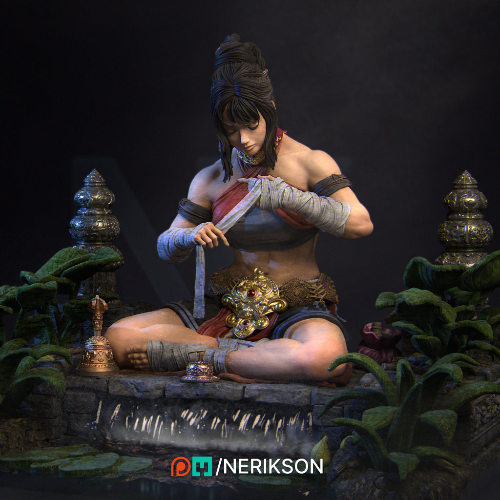 Jingwei the Monk (Not Over Yet) | 140mm | 3D Printed Diorama Set | Art Piece | Nerikson | Nerdy Creations