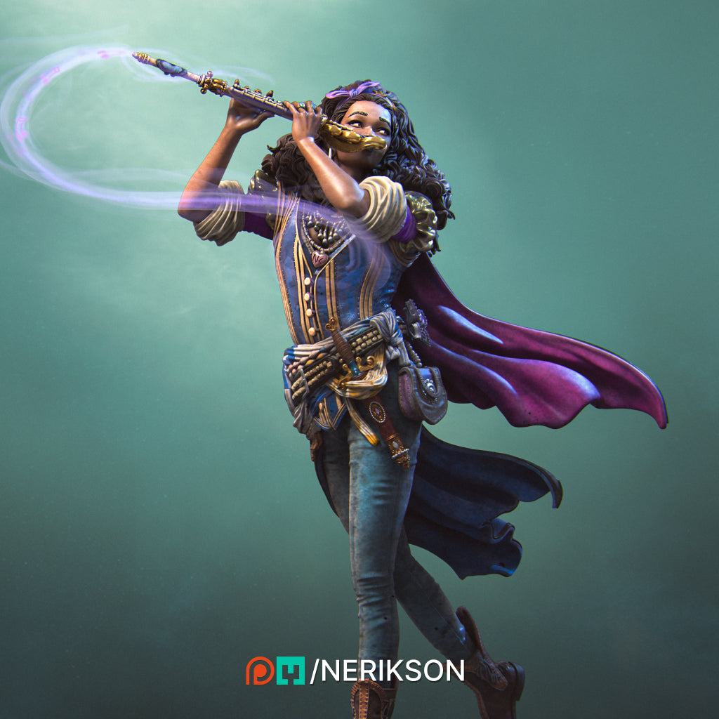Inithia the Bard | 32mm–140mm | 3D Printed Figure | Art Piece | Nerikson | Nerdy Creations