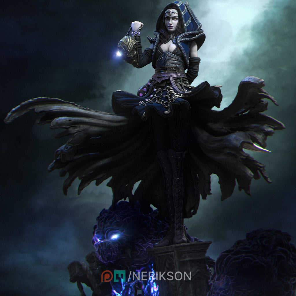 Camelia the Dark Summoner | 32mm–140mm | 3D Printed Figure | Art Piece | Nerikson | Nerdy Creations