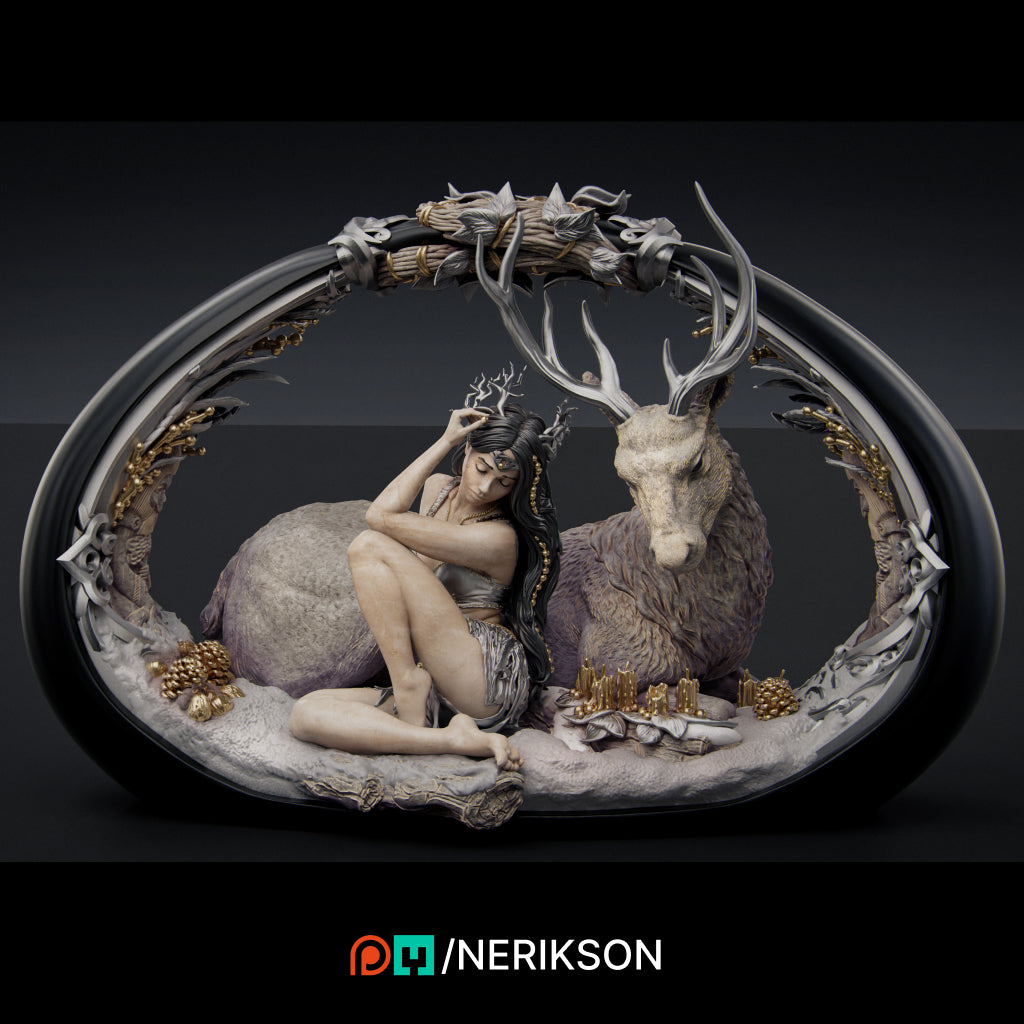 Four Seasons: Winter | 32mm & 140mm | 3D Printed Figure | Art Piece | Nerikson | Nerdy Creations