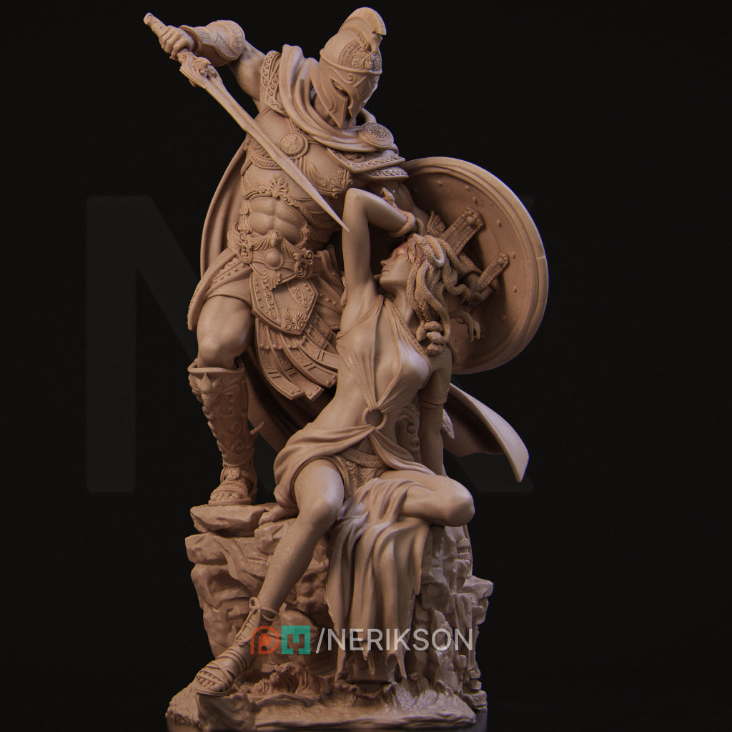 Medusa and Perseus | 32mm–140mm | 3D Printed Diorama Set | Art Piece | Nerikson | Nerdy Creations