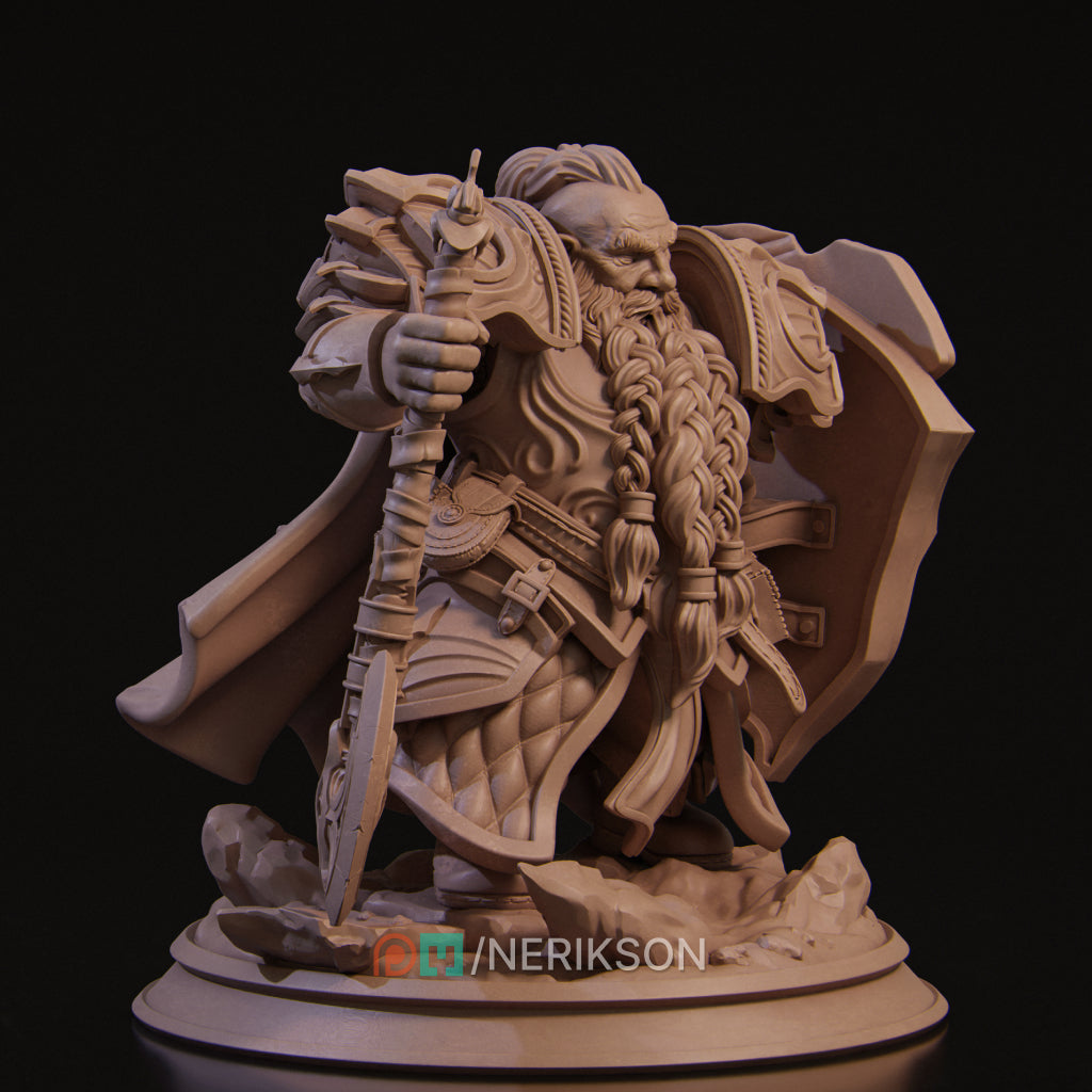 Borin, the Dwarf Paladin | 32mm–140mm | 3D Printed Figure | Art Piece | Nerikson | Nerdy Creations