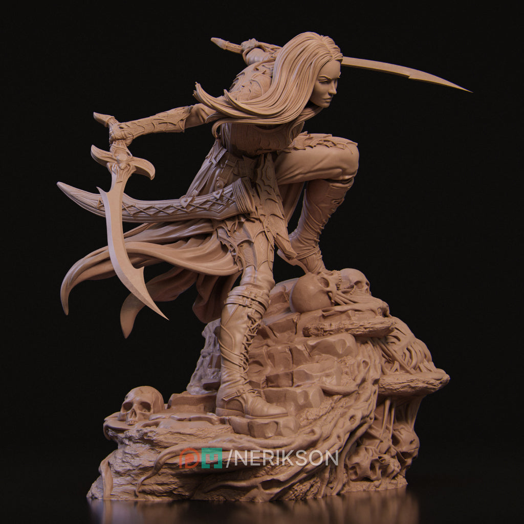 Lierin the Drow Fighter | 32mm–140mm | 3D Printed Figure | Art Piece | Nerikson | Nerdy Creations