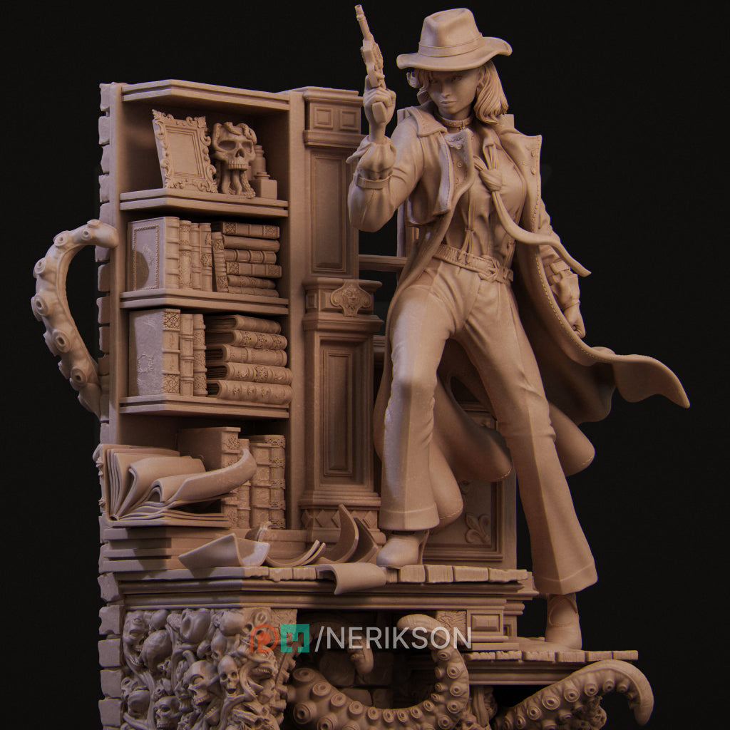 Laura the Detective | 32mm–140mm | 3D Printed Figure | Art Piece | Nerikson | Nerdy Creations