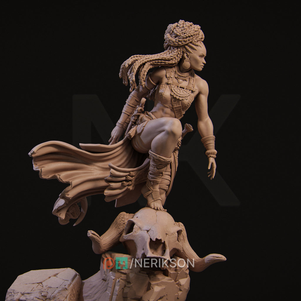 Elzebe the Warrior Queen | 32mm–140mm | 3D Printed Figure | Art Piece | Nerikson | Nerdy Creations