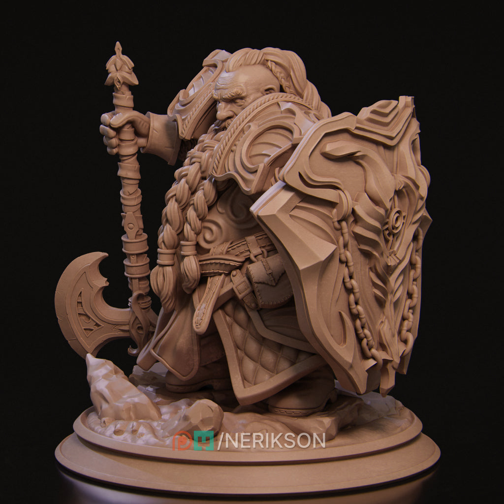 Borin, the Dwarf Paladin | 32mm–140mm | 3D Printed Figure | Art Piece | Nerikson | Nerdy Creations