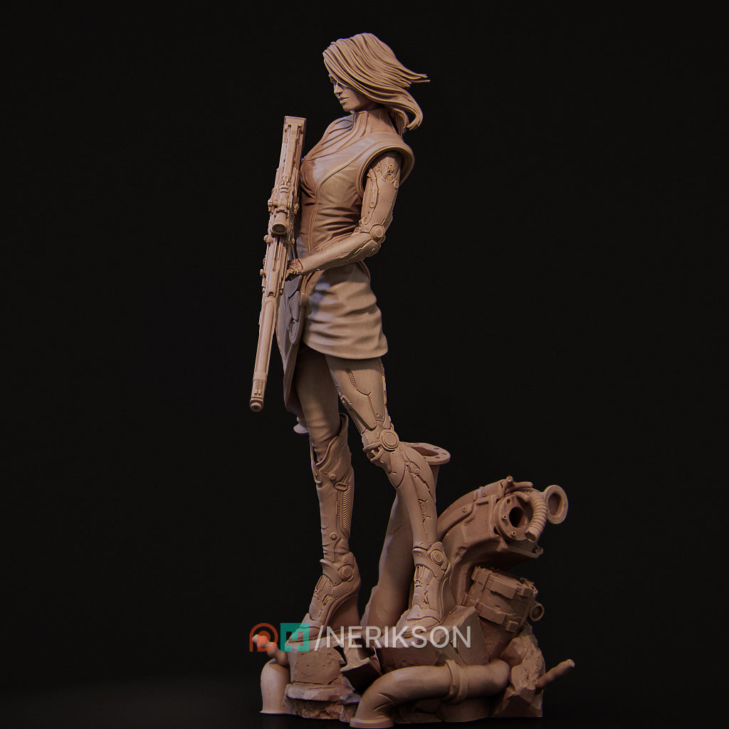 Aryn the Sniper Assassin (standing pose) | 32mm–140mm | 3D Printed Figure | Art Piece | Nerikson | Nerdy Creations