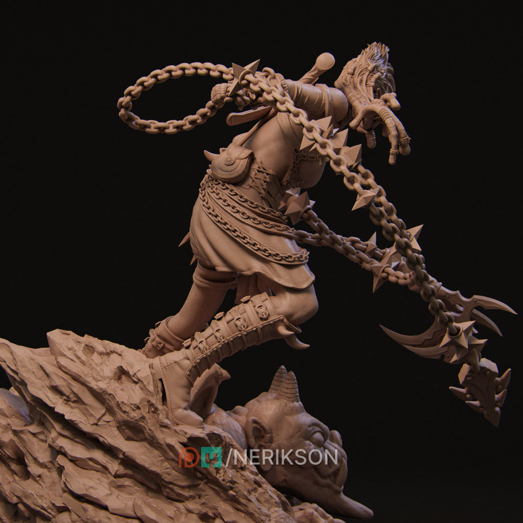 Zestari the Shadow Elf Warrior | 32mm–140mm | 3D Printed Figure | Art Piece | Nerikson | Nerdy Creations