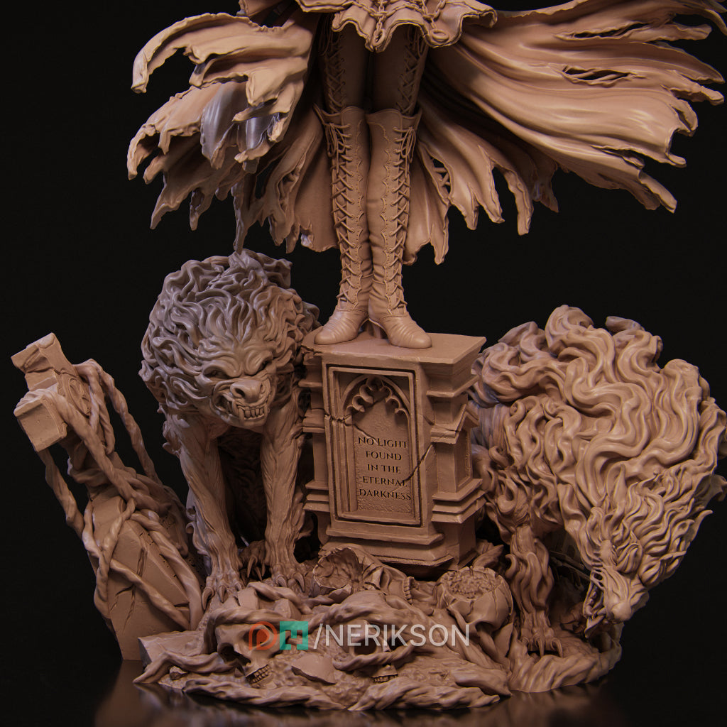 Camelia the Dark Summoner | 32mm–140mm | 3D Printed Figure | Art Piece | Nerikson | Nerdy Creations