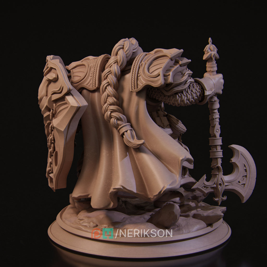 Borin, the Dwarf Paladin | 32mm–140mm | 3D Printed Figure | Art Piece | Nerikson | Nerdy Creations