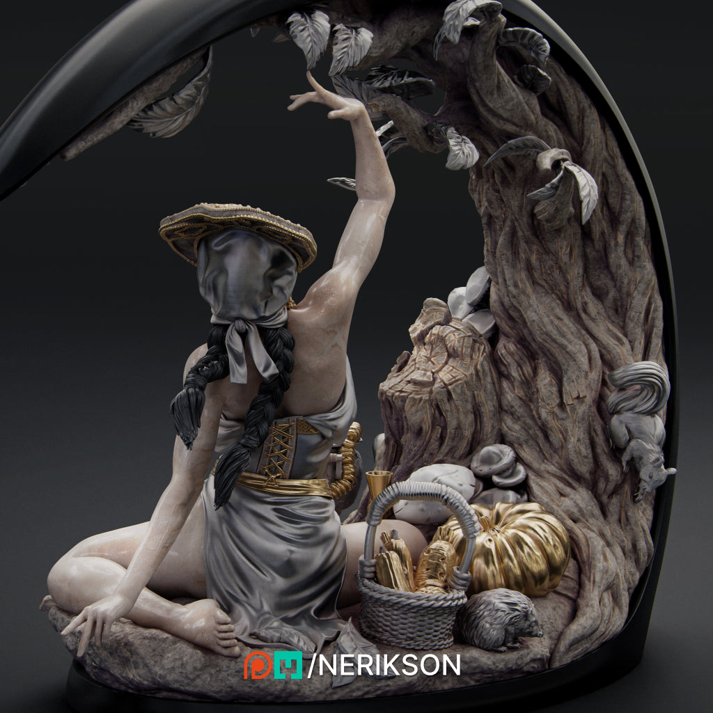 Four Seasons: Autumn | 32mm & 140mm | 3D Printed Figure | Art Piece | Nerikson | Nerdy Creations