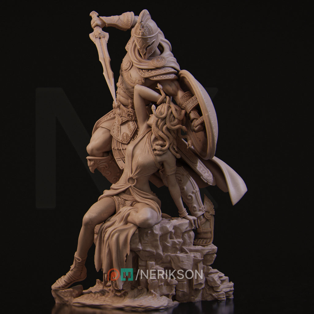 Medusa and Perseus | 32mm–140mm | 3D Printed Diorama Set | Art Piece | Nerikson | Nerdy Creations