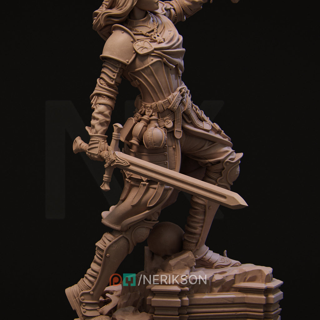 BookNook: Skeleton Warrior | 32mm & 75mm | 3D Printed Figure | Art Piece | Nerikson | Nerdy Creations