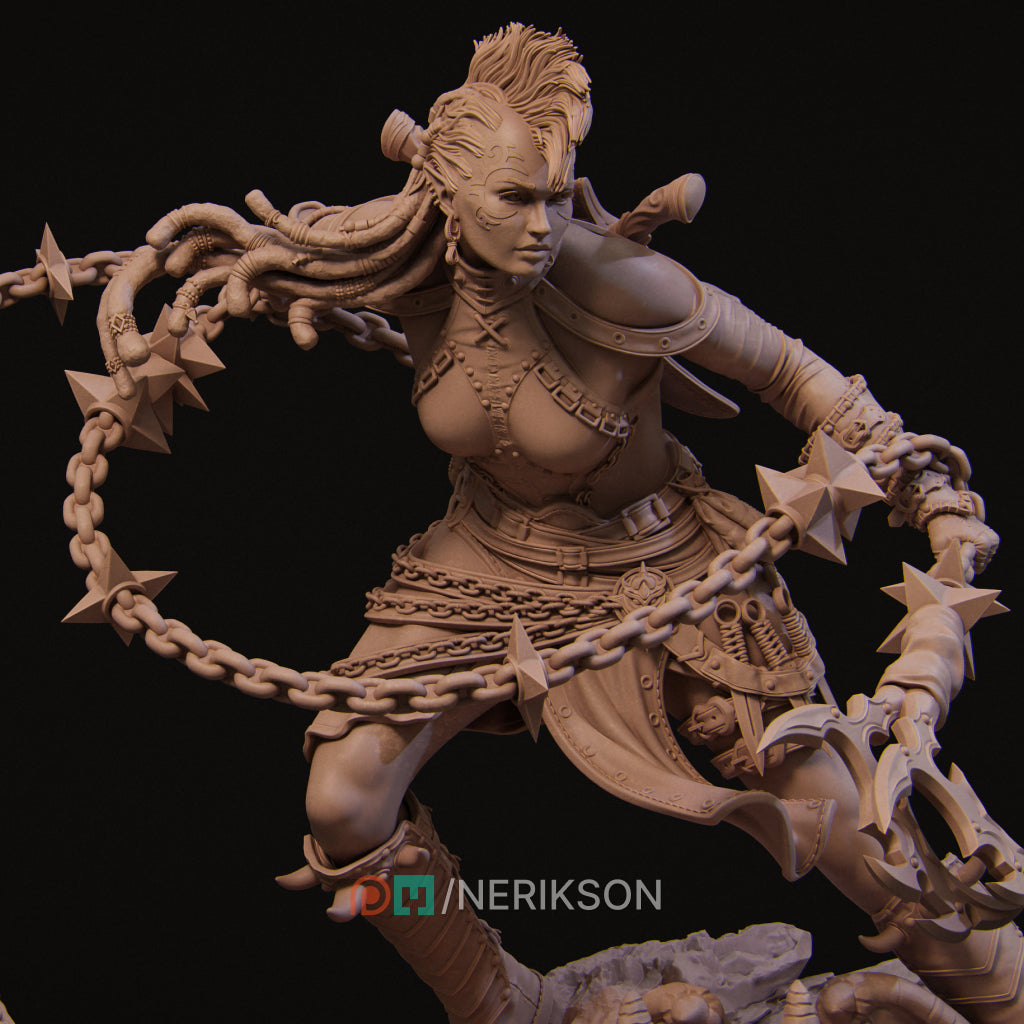 Zestari the Shadow Elf Warrior | 32mm–140mm | 3D Printed Figure | Art Piece | Nerikson | Nerdy Creations