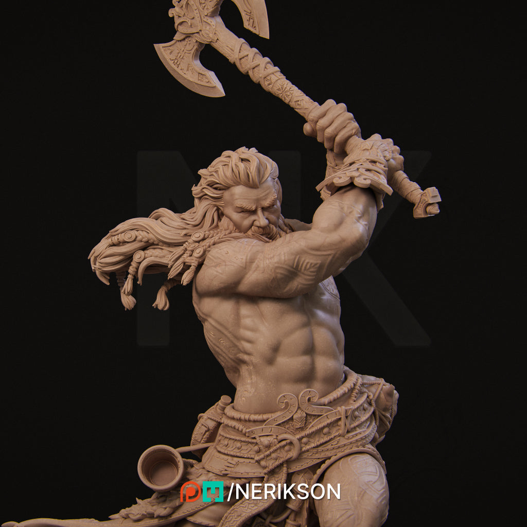 Ivar the Runic Warrior | 32mm–140mm | 3D Printed Figure | Art Piece | Nerikson | Nerdy Creations