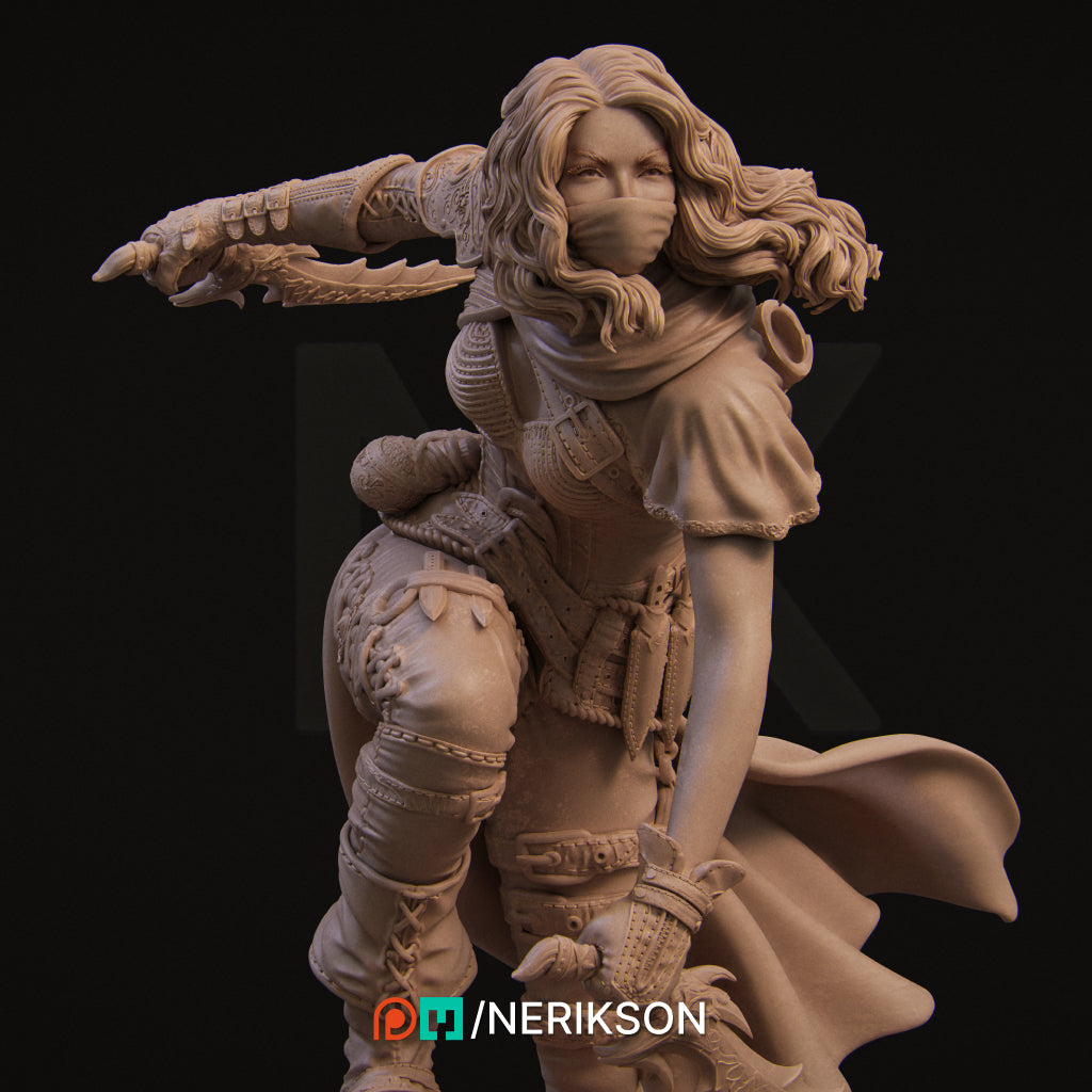 Enika the Assassin | 32mm–140mm | 3D Printed Figure | Art Piece | Nerikson | Nerdy Creations