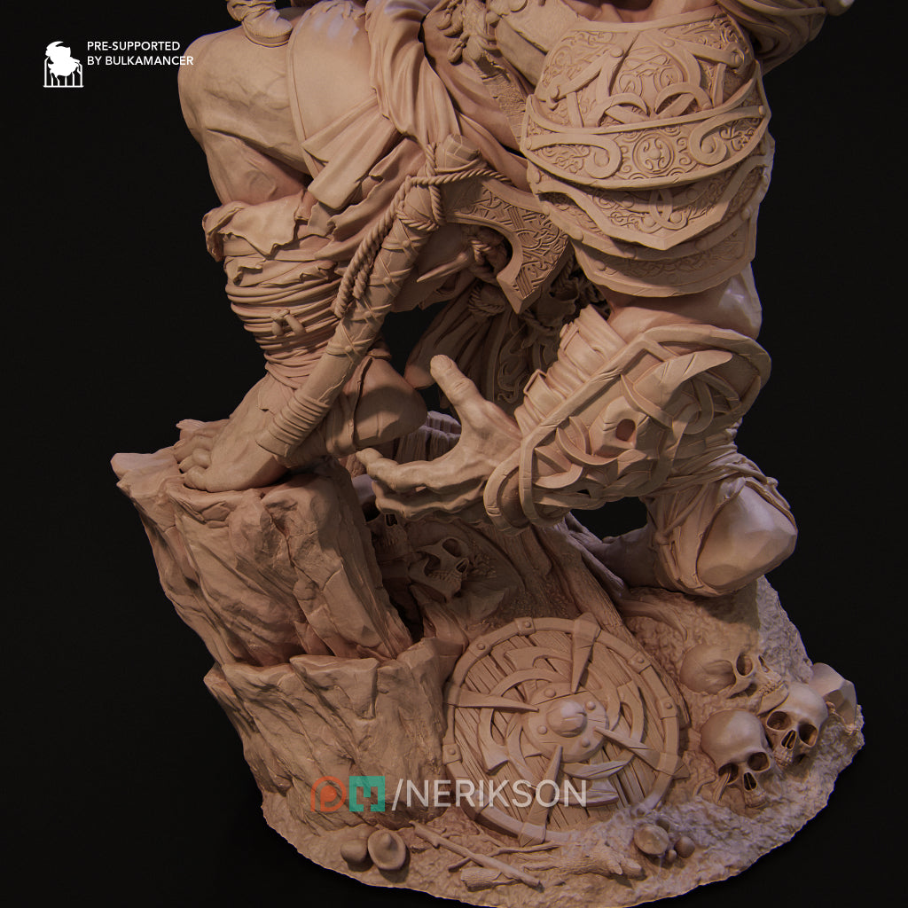 Lia vs The Giant | 32mm–140mm | 3D Printed Diorama Set | Art Piece | Nerikson | Nerdy Creations