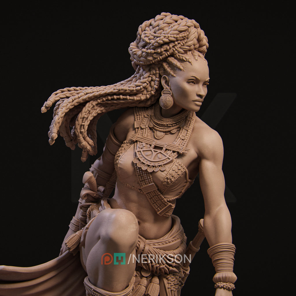 Elzebe the Warrior Queen | 32mm–140mm | 3D Printed Figure | Art Piece | Nerikson | Nerdy Creations